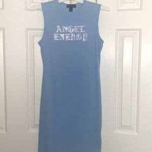 Streetwear Angel Energy Baby Blue Cute Comfy Dress Size Large